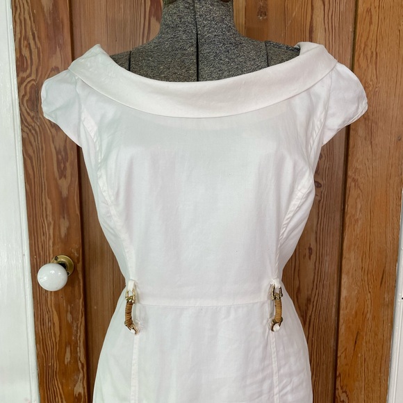 Bergdorf Goodman / Milly NY Boat Neck White Sheath Dress - Size 4 - Picture 2 of 16